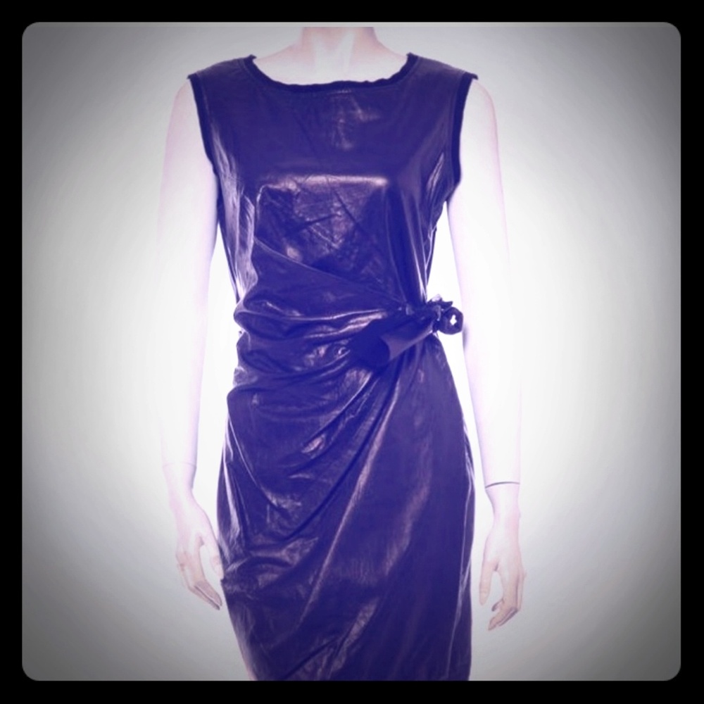 diane von furstenberg leather wrap dress